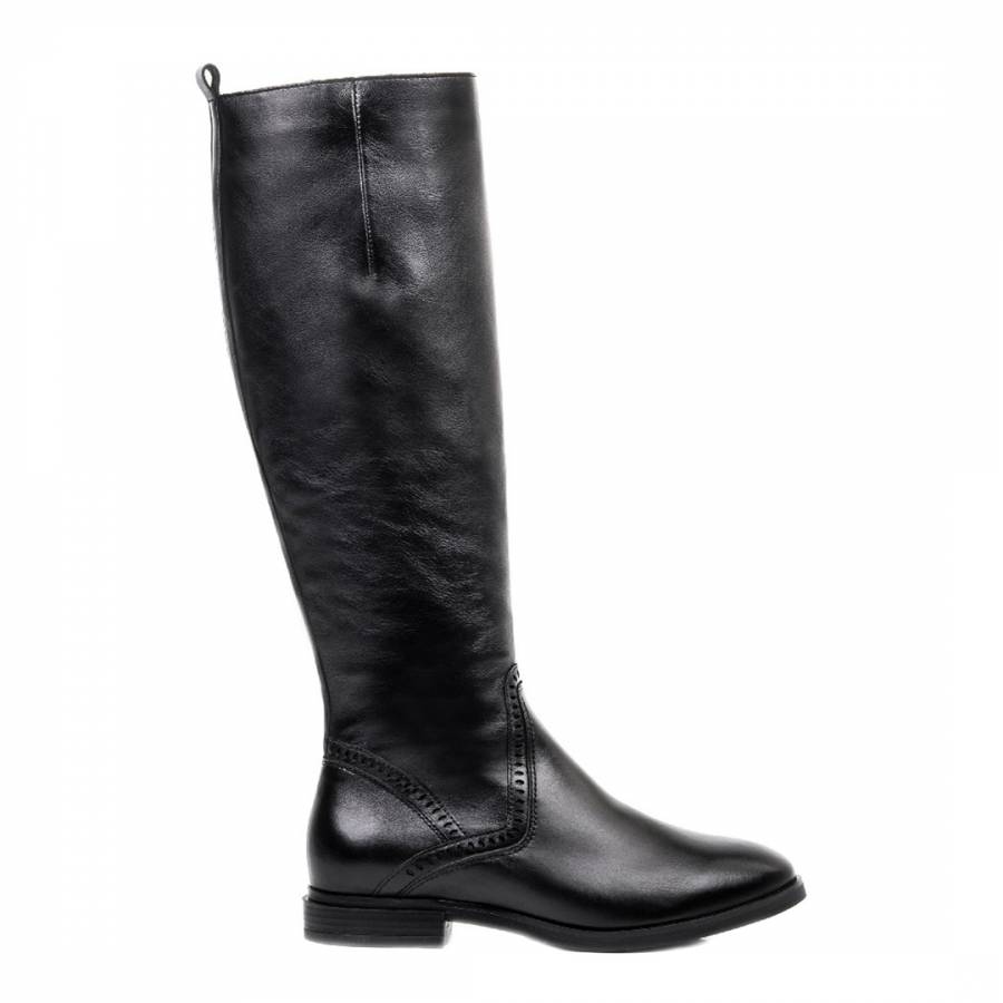 Black Leather High Boots - BrandAlley