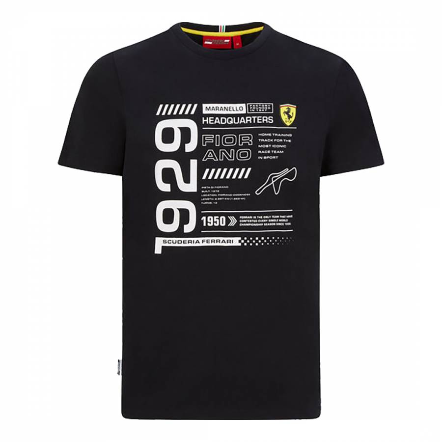 Black Ferrari Logo T-Shirt - BrandAlley