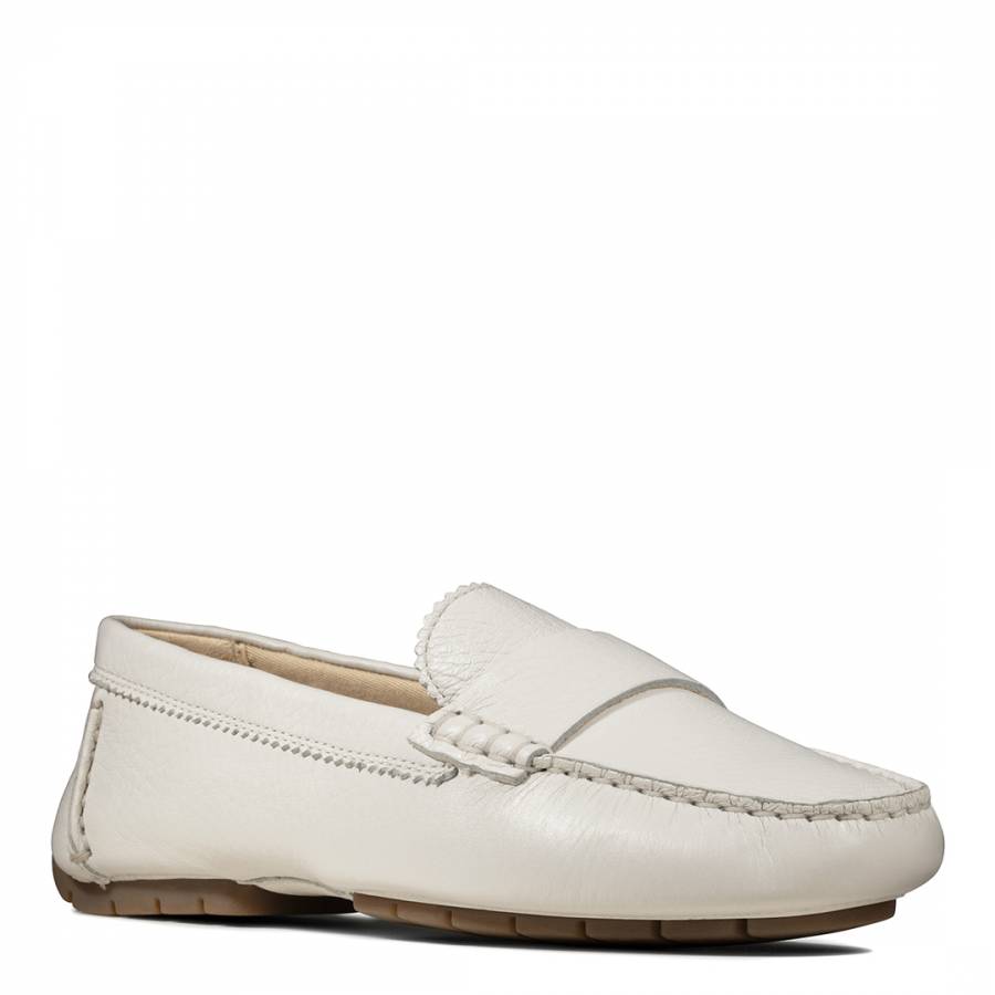 White Leather C Moccasin Loafers - BrandAlley