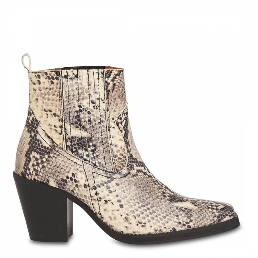 Snake Print Allington Leather Western Boots - BrandAlley