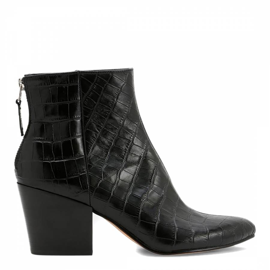 Black Coltyn Croc Ankle Boot - BrandAlley