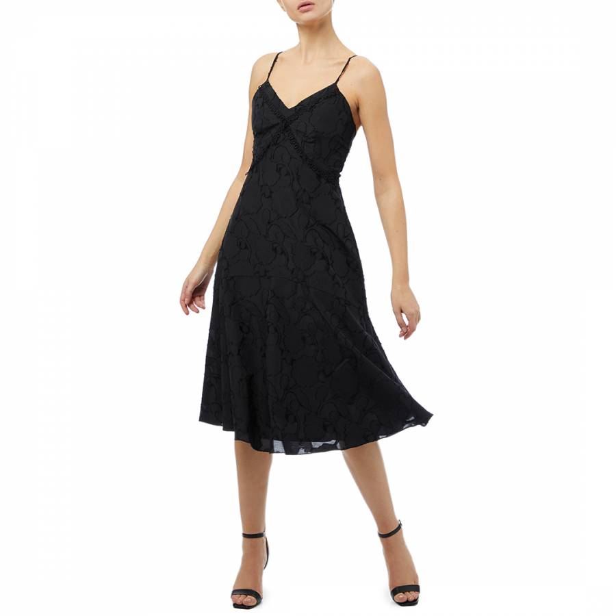Black Ania Textured Strappy Dress - BrandAlley
