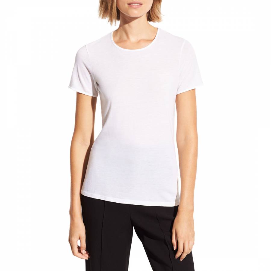White Pima Cotton Blend T-Shirt - BrandAlley