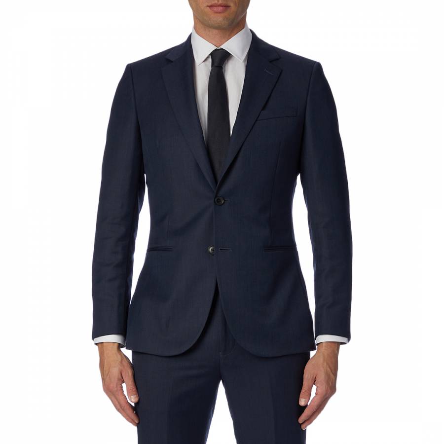 Size 42L Hackett Hackett London Men's 100% Wool Formal Blazer Jacket in Navy Blue 