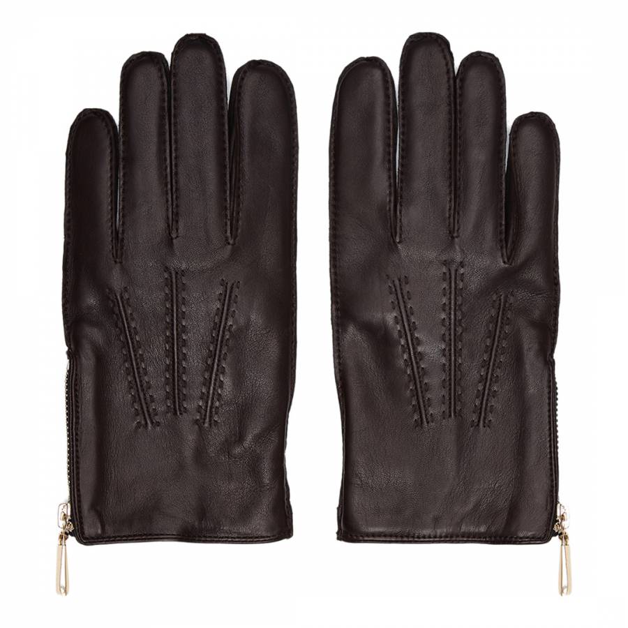 Dark Brown Rothdale Leather Gloves - BrandAlley