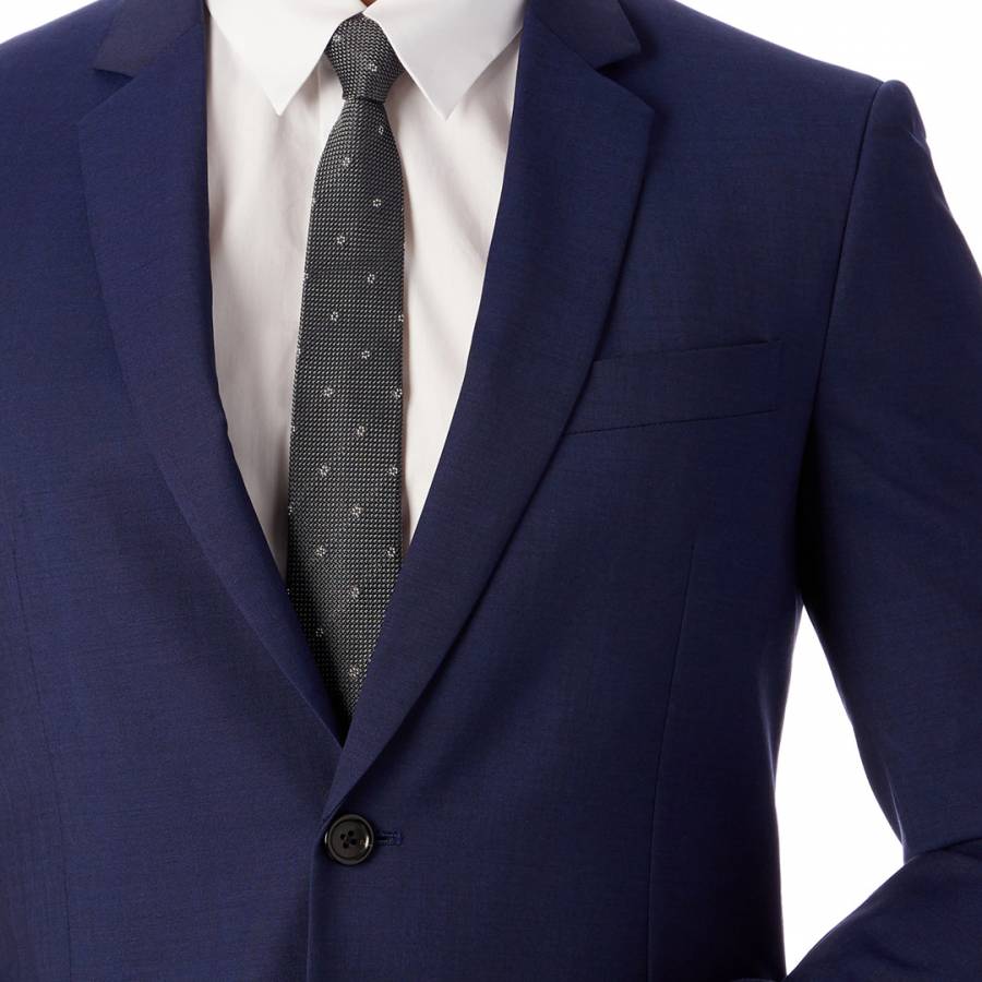 Navy Lined Wool Blend Suit - BrandAlley
