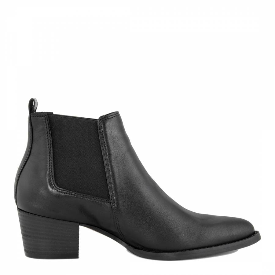 Black Leather Sheriff Ankle Boots - BrandAlley