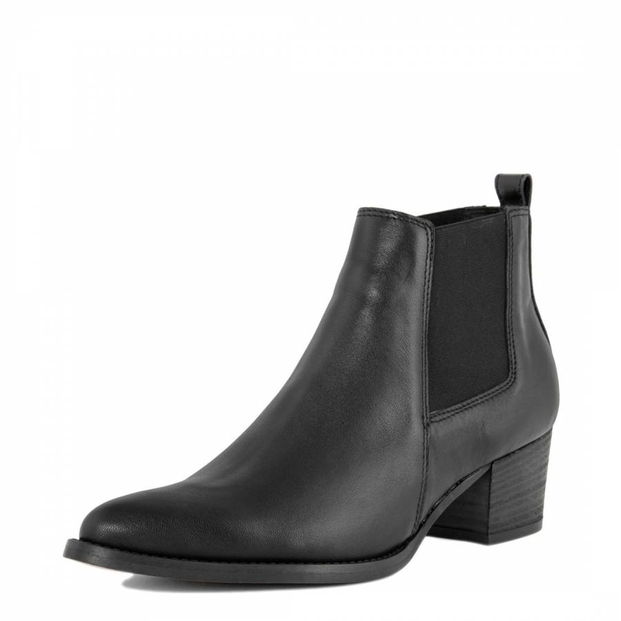 Black Leather Sheriff Ankle Boots - BrandAlley