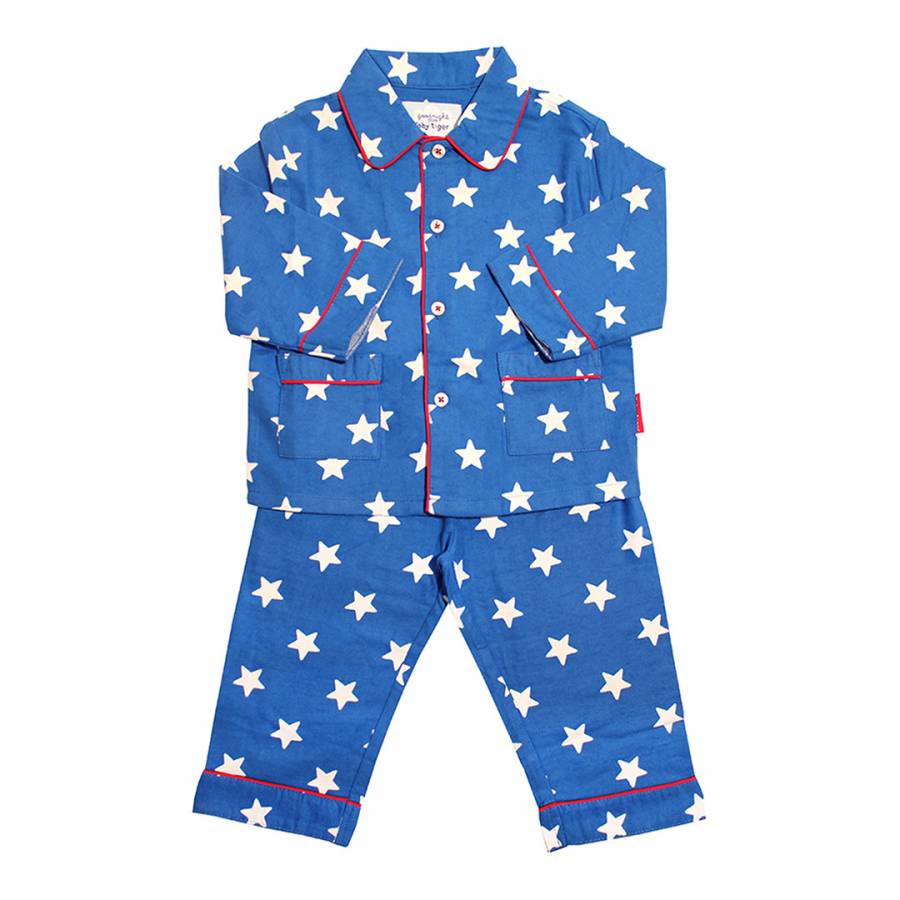 Blue Star Brushed Pyjamas - BrandAlley