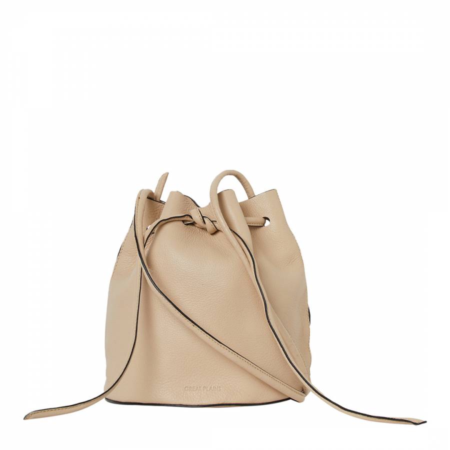 Cream Leather Bucket Bag - BrandAlley