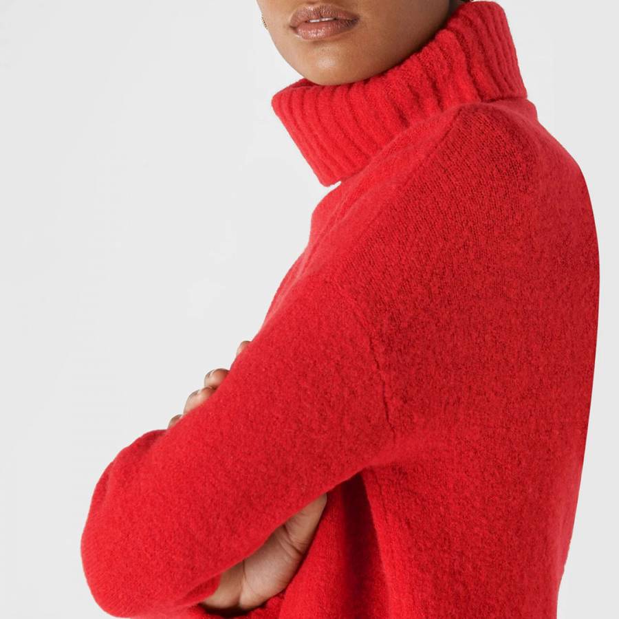 Red Oversized Wool Blend Jumper - BrandAlley