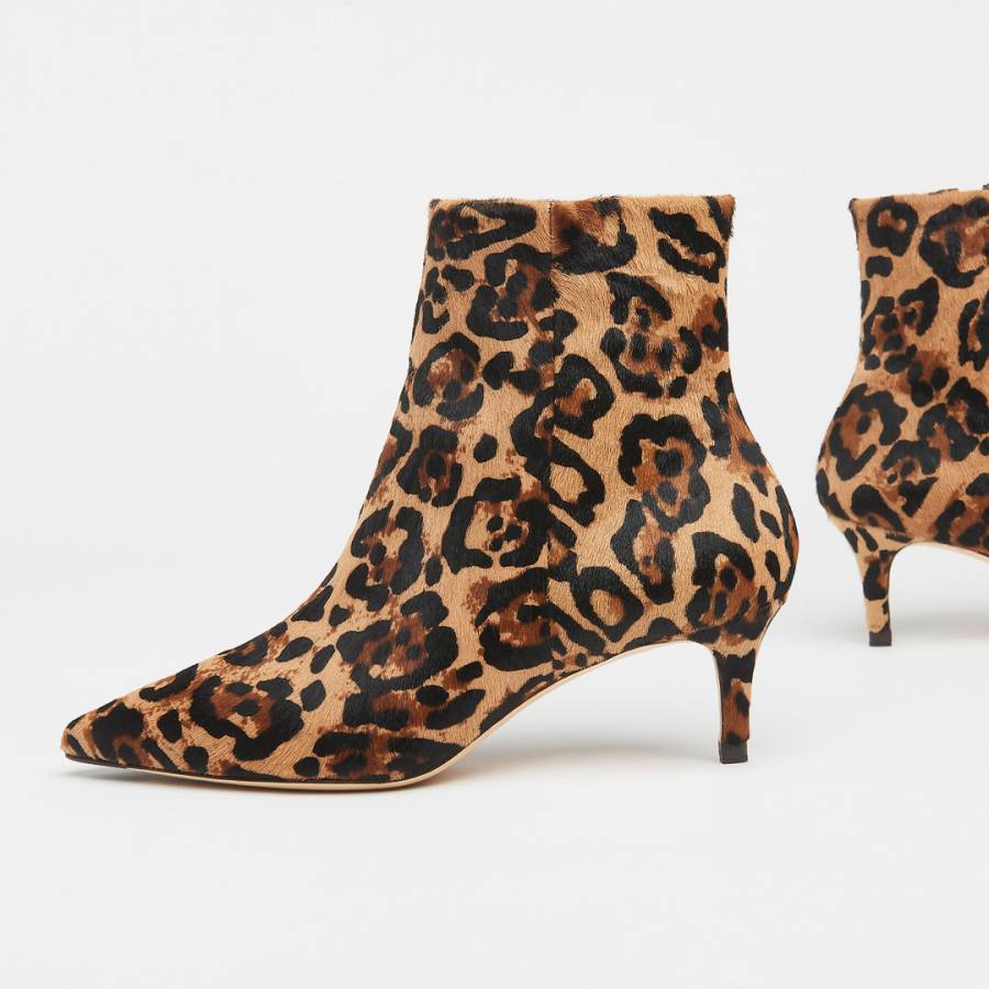 Leopard Tamara Low Pointed Boots - BrandAlley