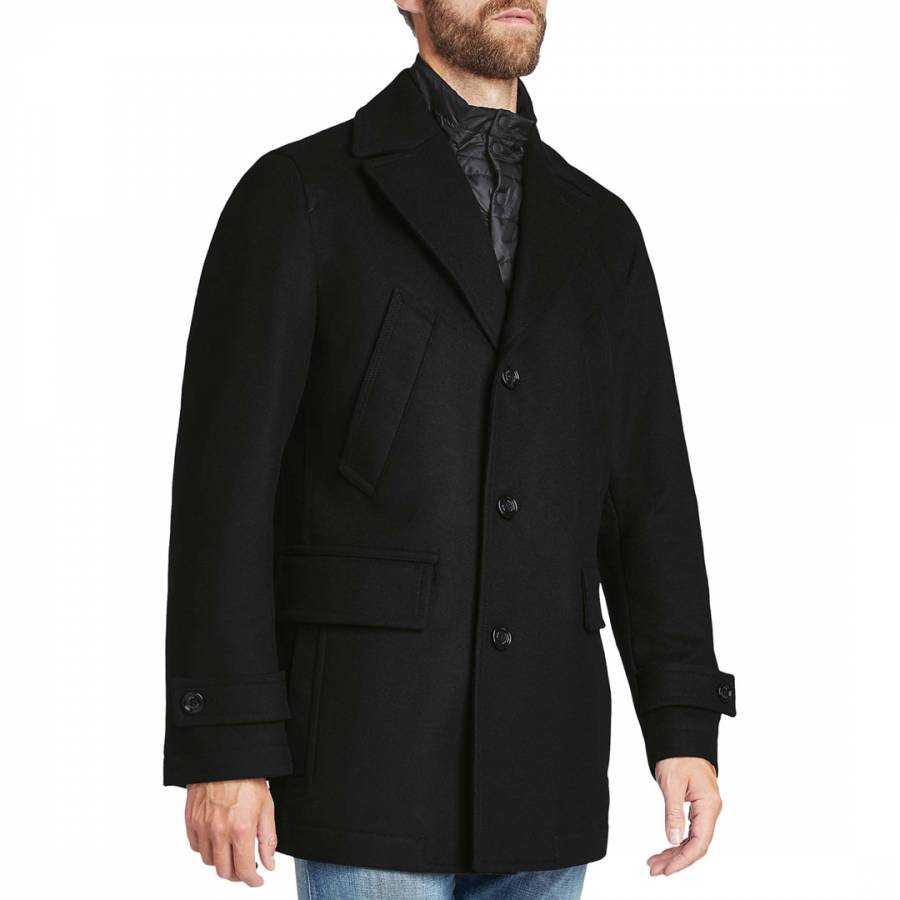Navy Conway Cashmere/Wool Blend Coat 