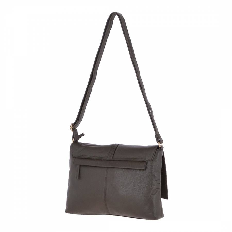Khaki Leather Side Crossbody Bag - BrandAlley