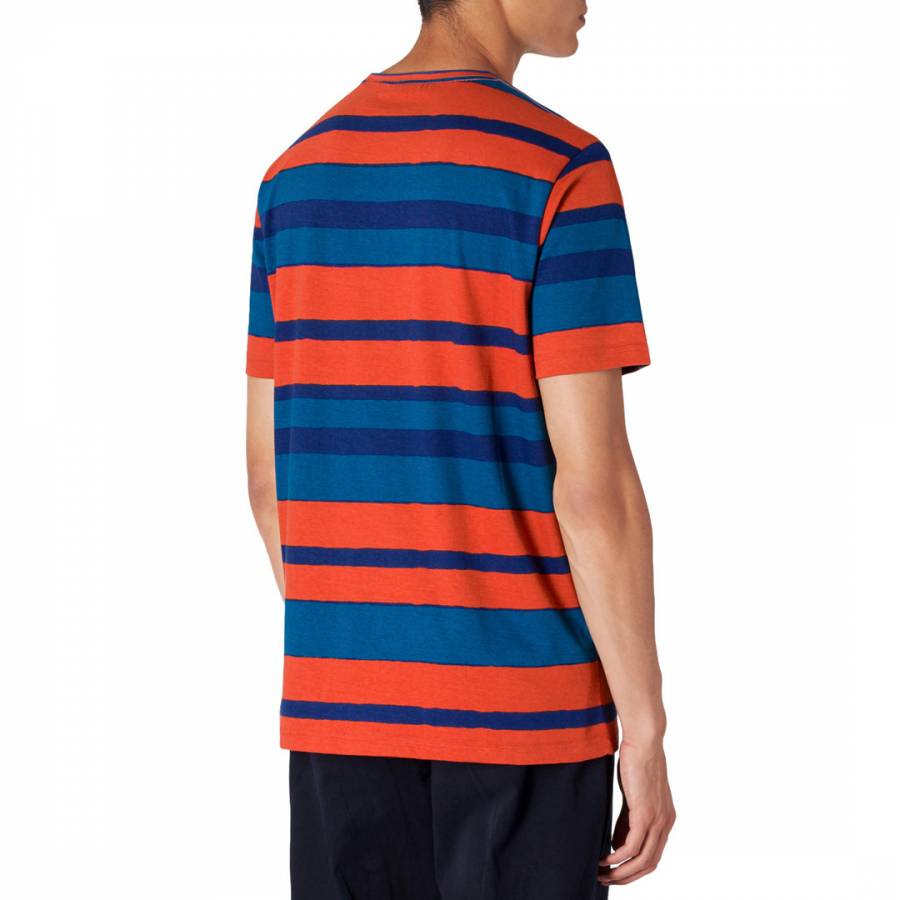 Red/Blue Stripe Cotton T-Shirt - BrandAlley