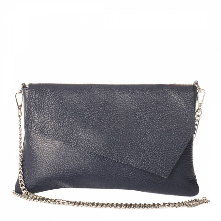 Blue Leather Clutch Bag - BrandAlley