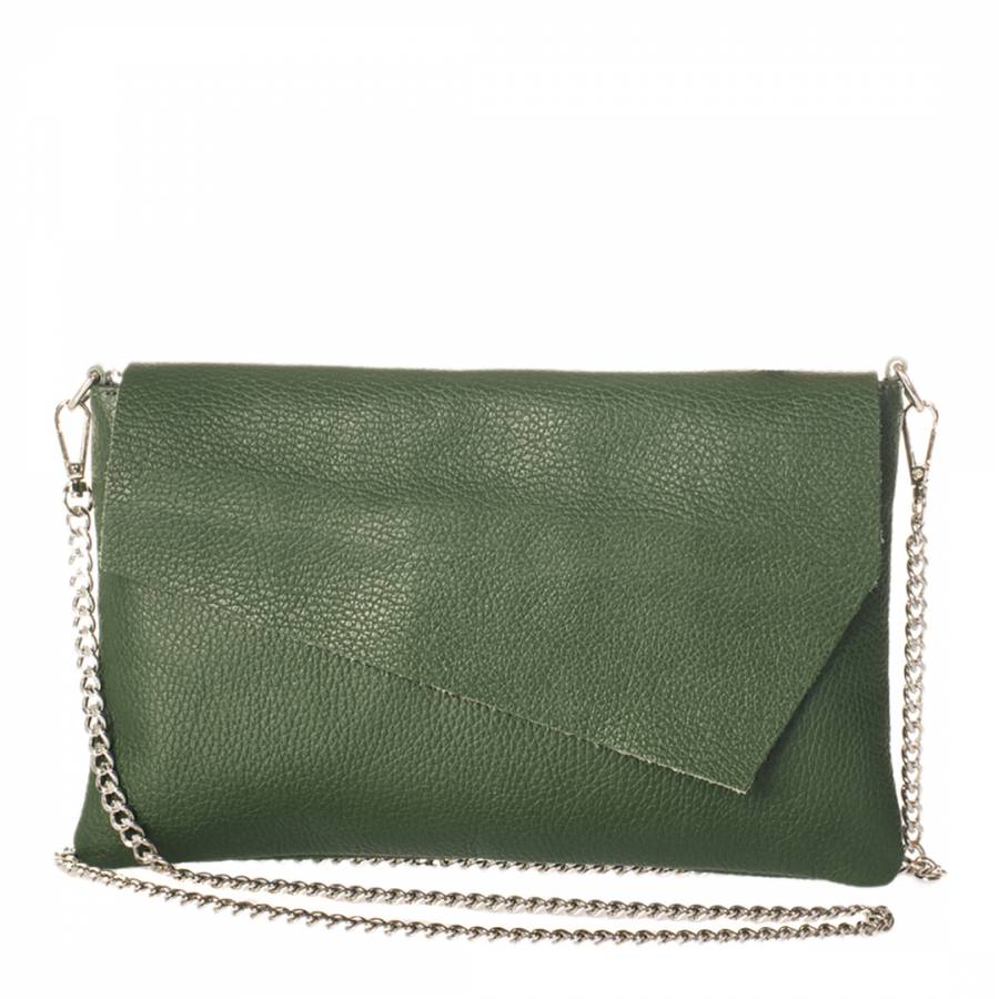 Green Leather Clutch Bag - BrandAlley