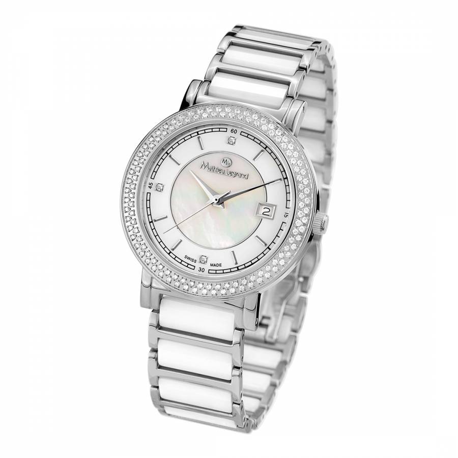 Women's Silver/White Stainless Steel Quartz Watch - BrandAlley