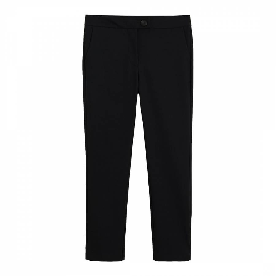 Black Straight Cotton Trousers - BrandAlley