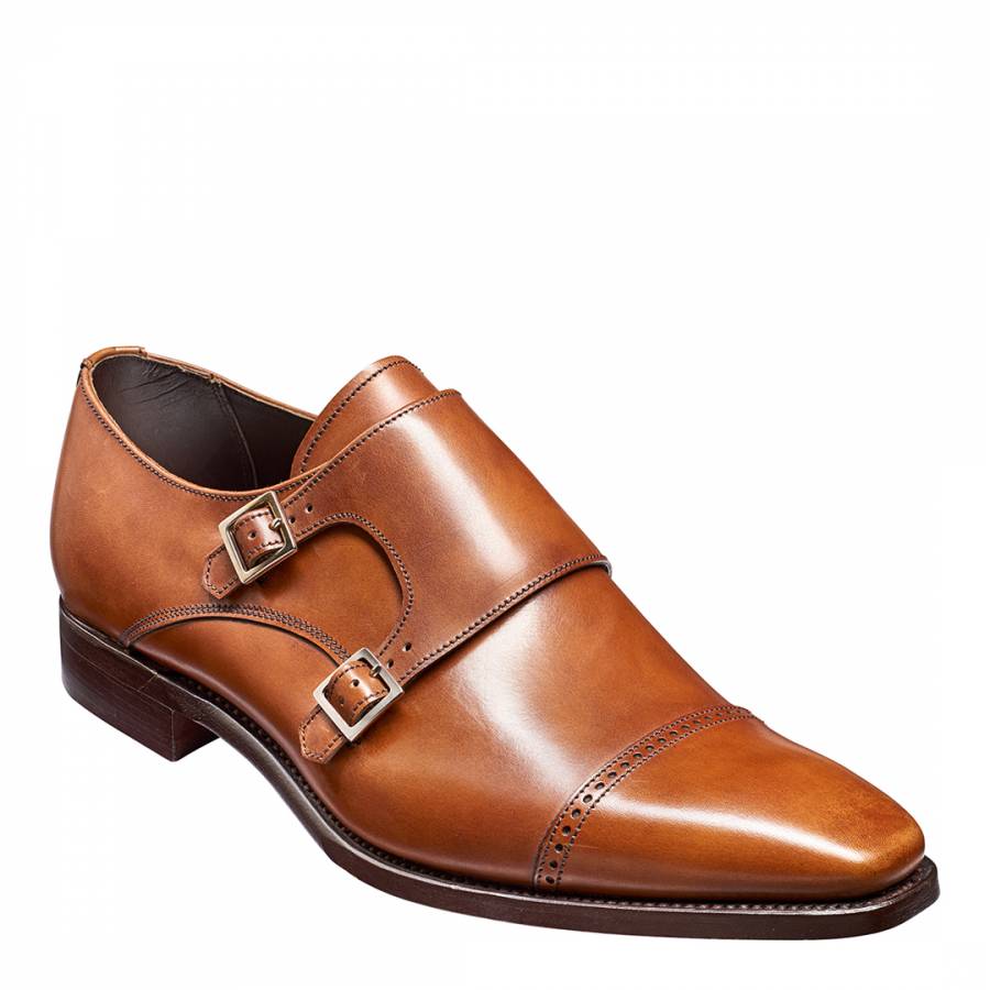 Brown Leather Lancaster Monk Shoes - BrandAlley