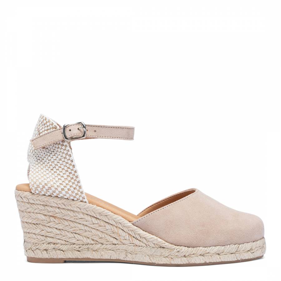 Taupe Suede Spanish Wedge Espadrille Sandal - BrandAlley