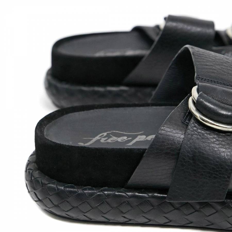 Black Panama Footbed Sandals - BrandAlley