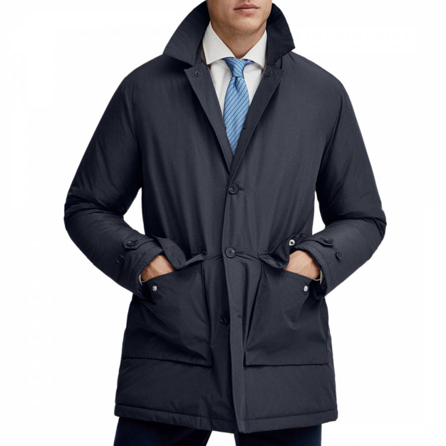 Navy Lightweight Insulated Raincoat - BrandAlley