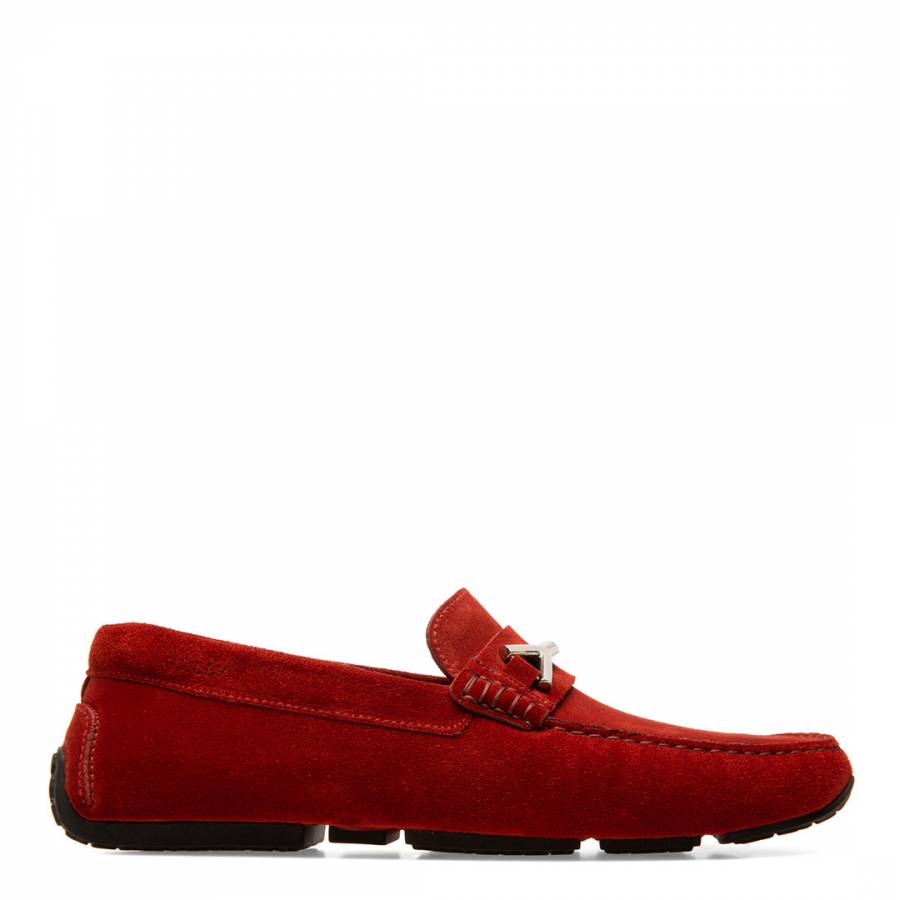 Bally Red Pieret Suede Drivers - BrandAlley