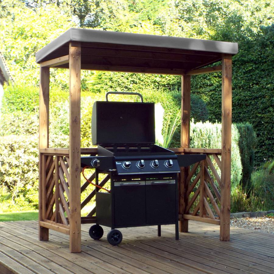 Dorchester BBQ Shelter, Grey Roof Cover - BrandAlley