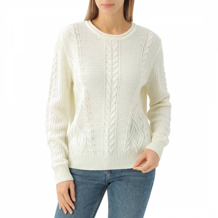 Ivory Chunky Cashmere Jumper - BrandAlley