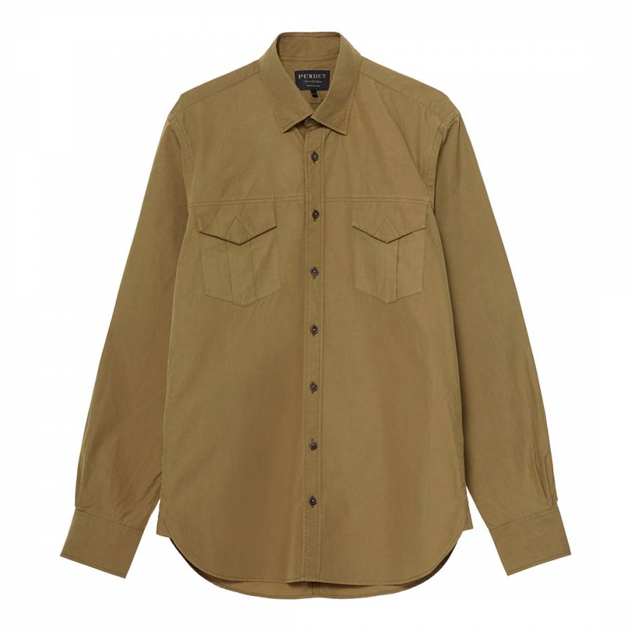 Men's Lightweight Safari Khaki Shirt - BrandAlley