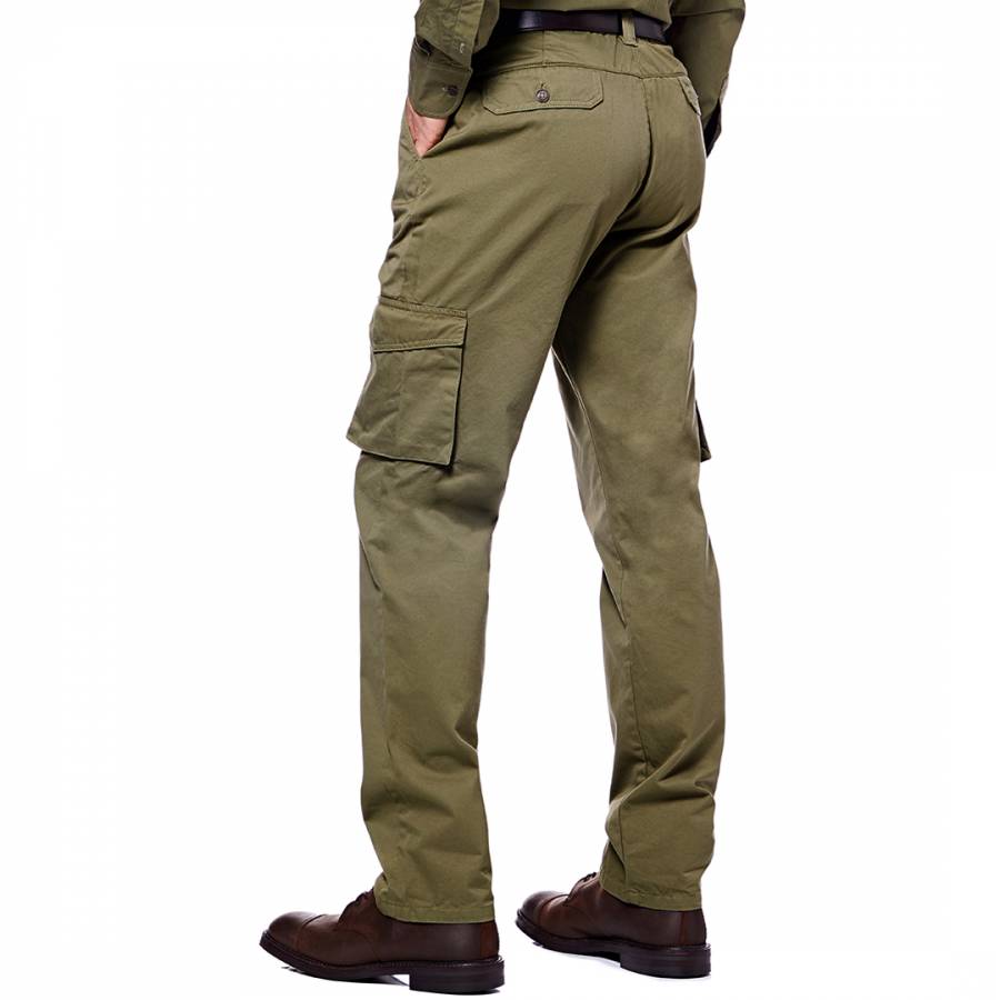 Men's Safari Green Cargo Trouser - BrandAlley