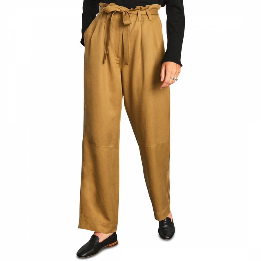 Taupe Soft Twill Utility Trousers - BrandAlley