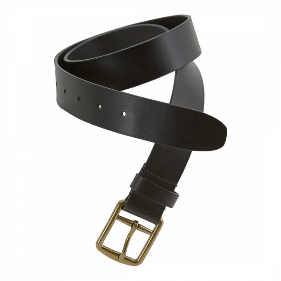 Black Leather Buckled Belt - BrandAlley