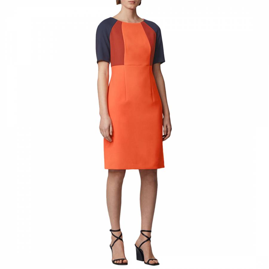 Orange Dolobus Colourblock Dress - BrandAlley