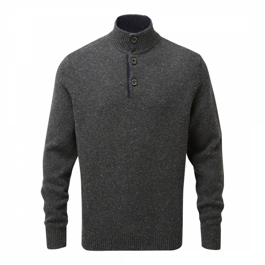 Men's Lambswool Chunky Button Neck Jumper - BrandAlley