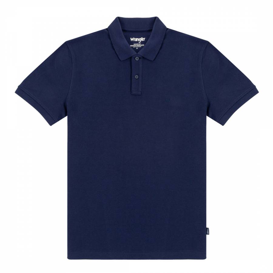 Navy Regular Fit Cotton Polo Shirt - BrandAlley