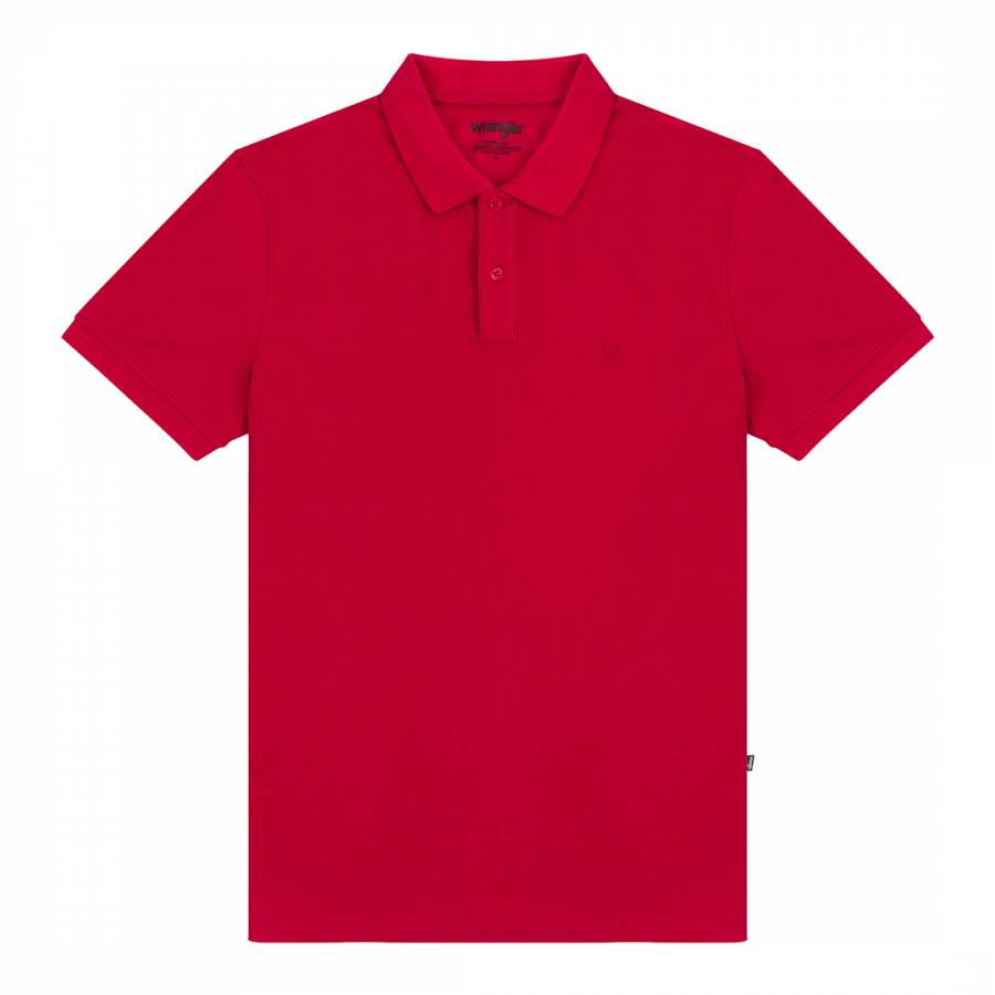 Red Regular Fit Cotton Polo Shirt - BrandAlley