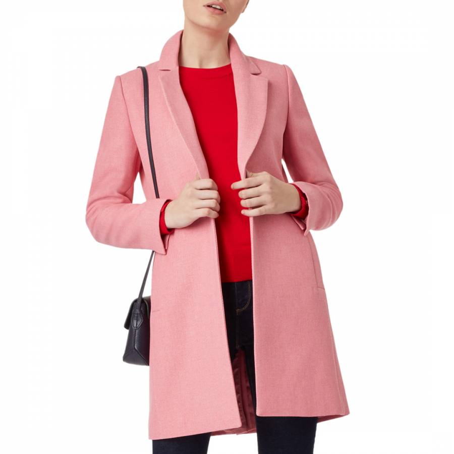 Pink Wool Blend Camellia Coat - BrandAlley