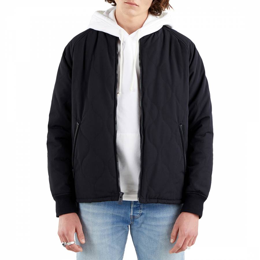 Black Hyde Quilted Bomber Jacket - BrandAlley