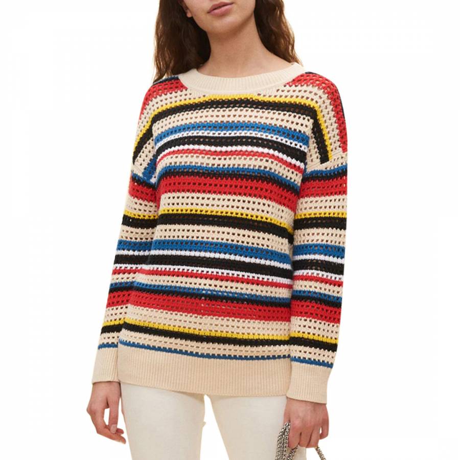 Multi- Coloured Stripe Cotton Knit Jumper - BrandAlley