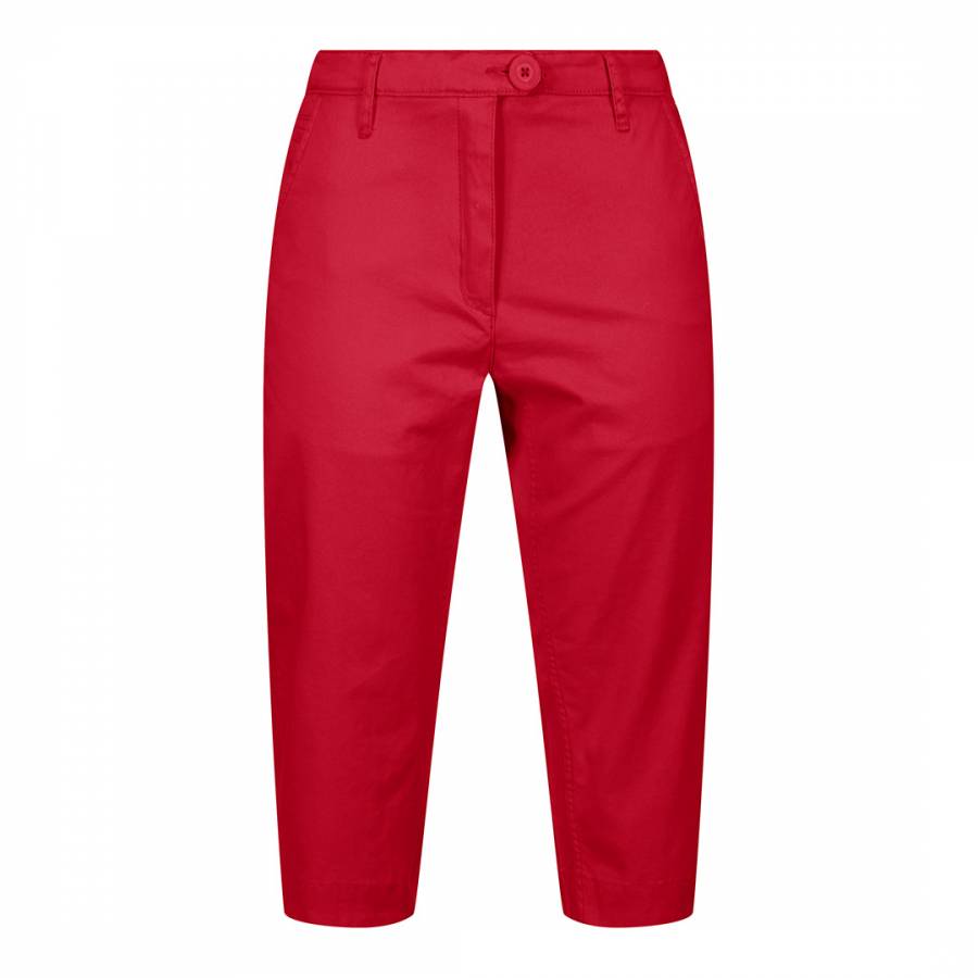 Red 3/4 Stretch Trousers - BrandAlley