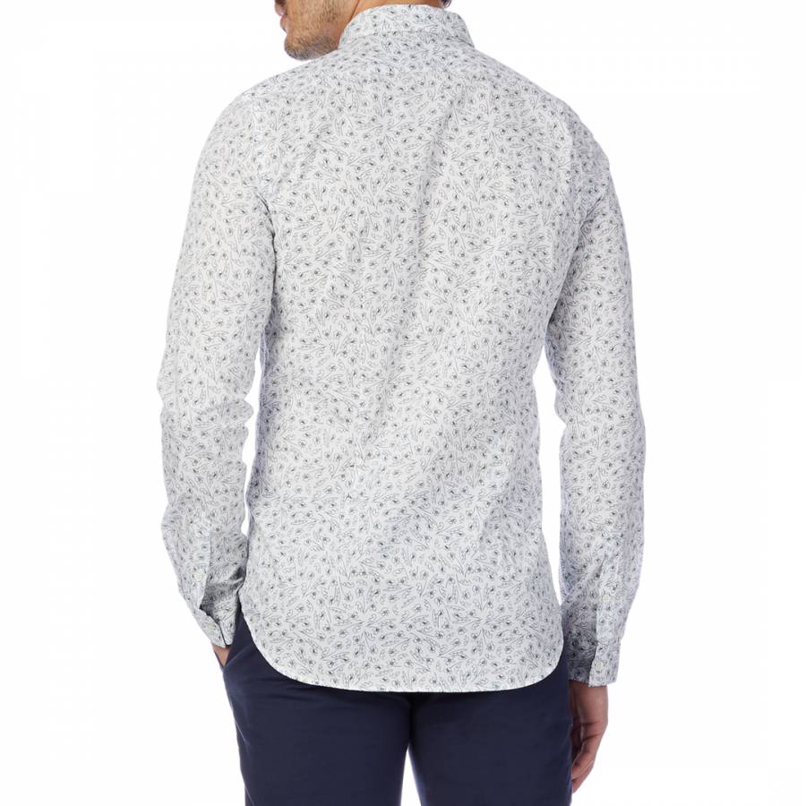 White Patterned Slim Fit Shirt - BrandAlley