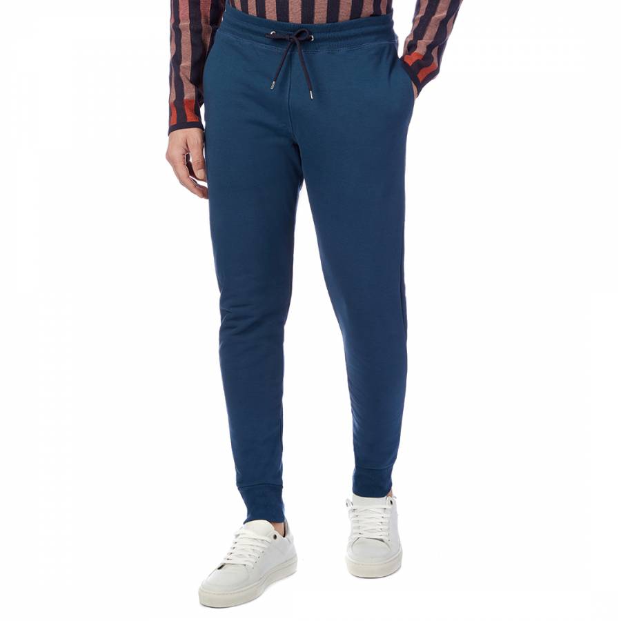 Blue Regular Fit Cotton Sweatpants - BrandAlley