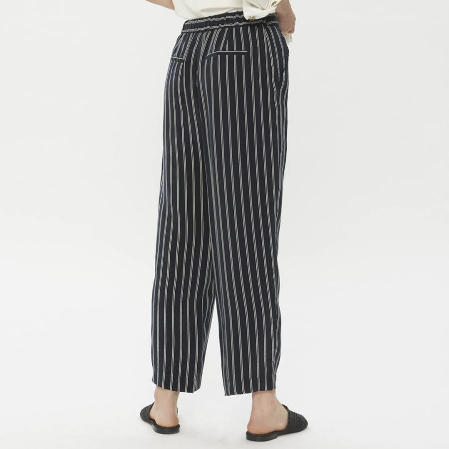Navy Striped Wide Trousers - BrandAlley