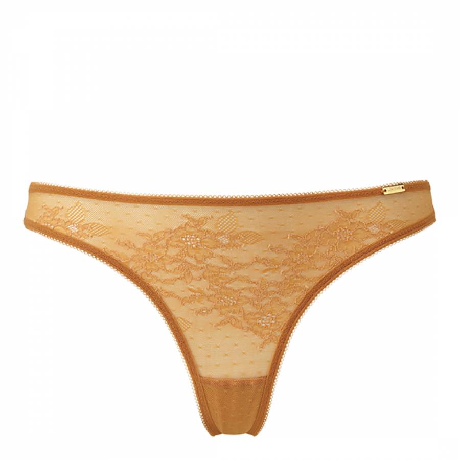 Spiced Honey Glossies Lace Thong - BrandAlley