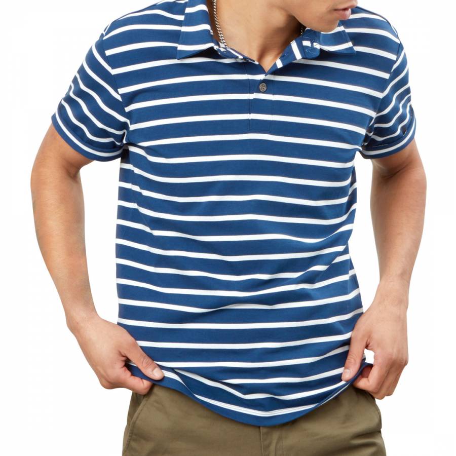 Navy Stripe Cotton Polo Shirt - BrandAlley