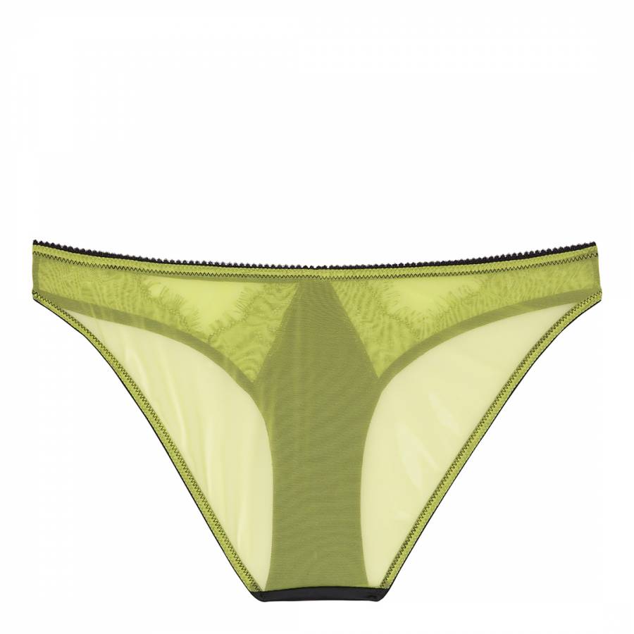 Lime Indigo Satin And Lace Brief - BrandAlley