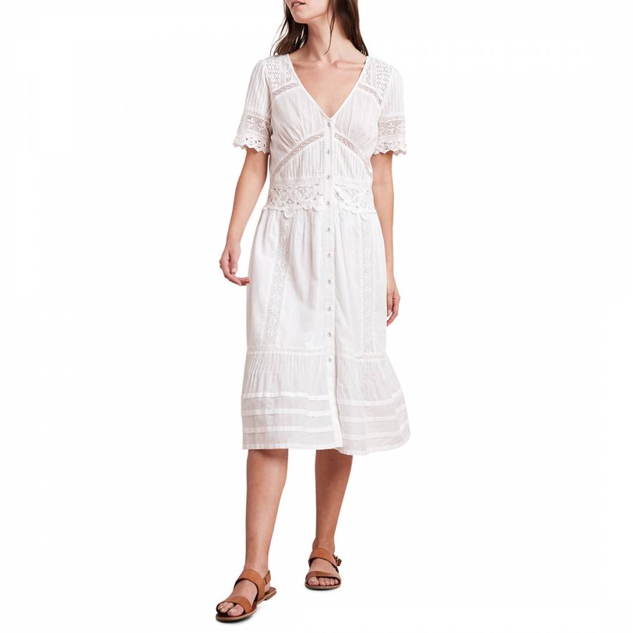 White Cotton Lace Dress - BrandAlley