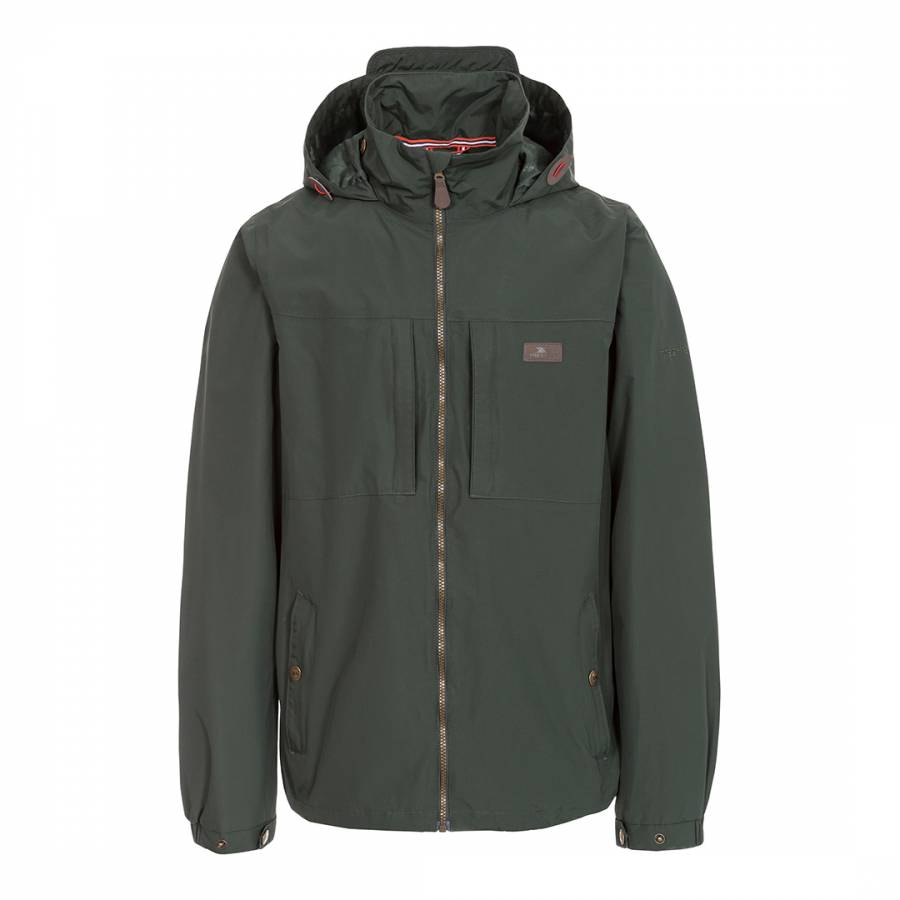 Olive Hooded Waterproof Jacket - BrandAlley